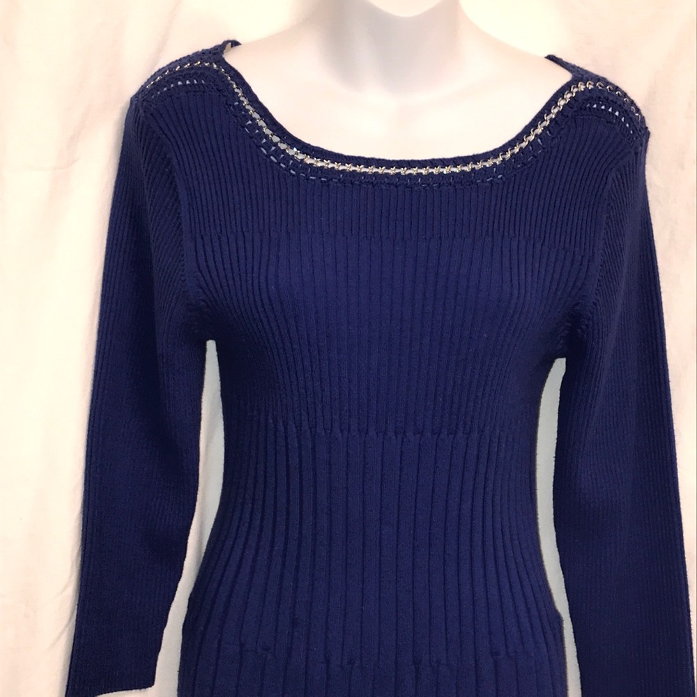 🌻 RQT Ribbed Sweater w/ Metal Embellishments